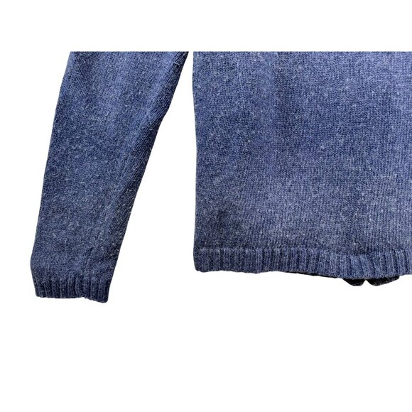 Croft & Barrow Womens  Snowman & Snowflake Cardigan Sweater Small Blue Ramie & A - Picture 10 of 13